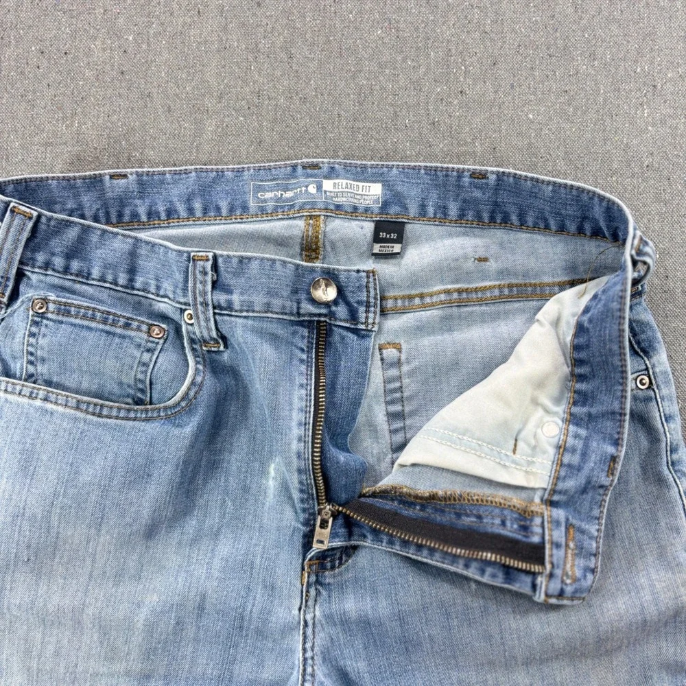 Vintage Carhartt Distressed Light Wash Patina Raw Hem Jeans